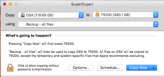 SuperDuper! is an excellent piece of software when it comes to an SSD upgrade.