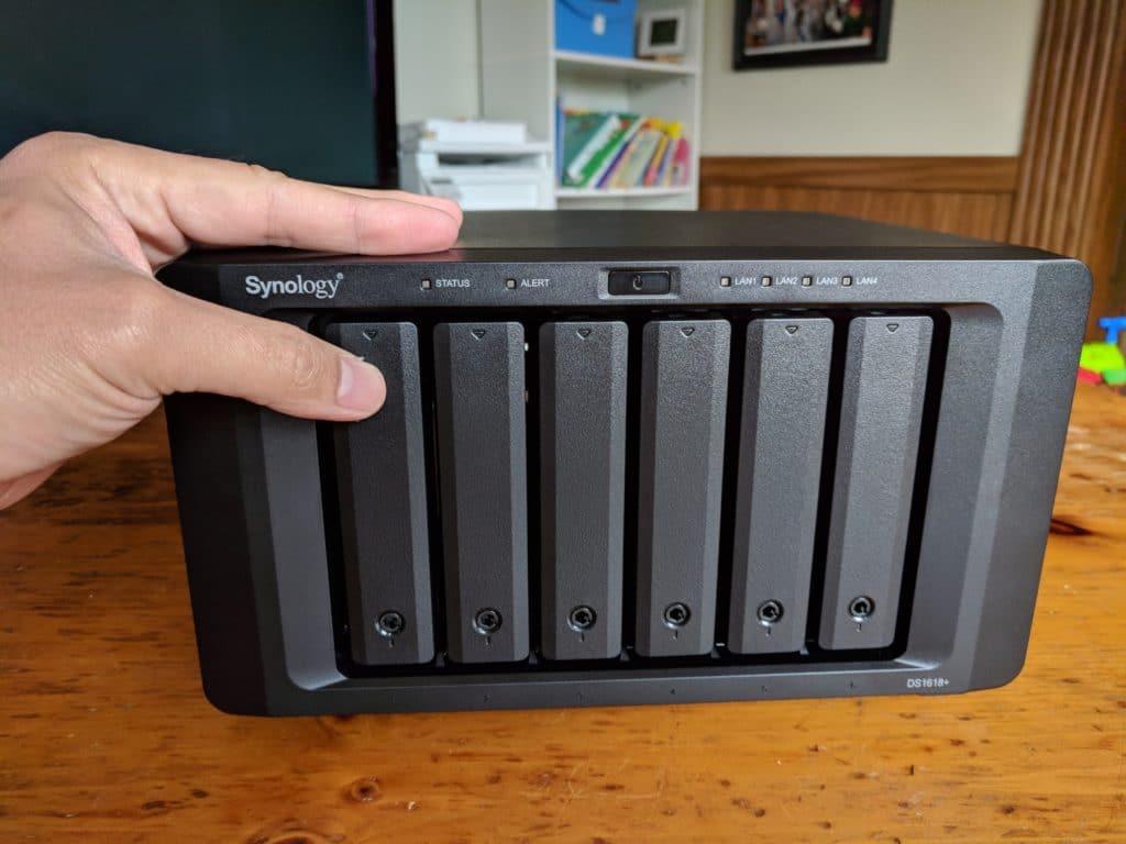 Despite the high capacity, the Synology DS1618+ is quite compact.