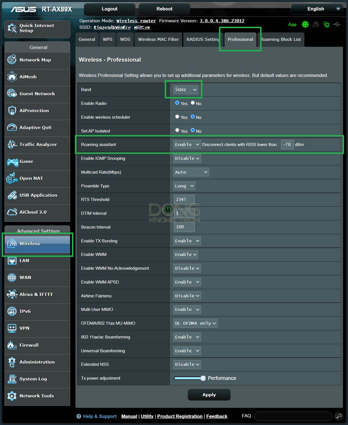 optimize wireless professional asus