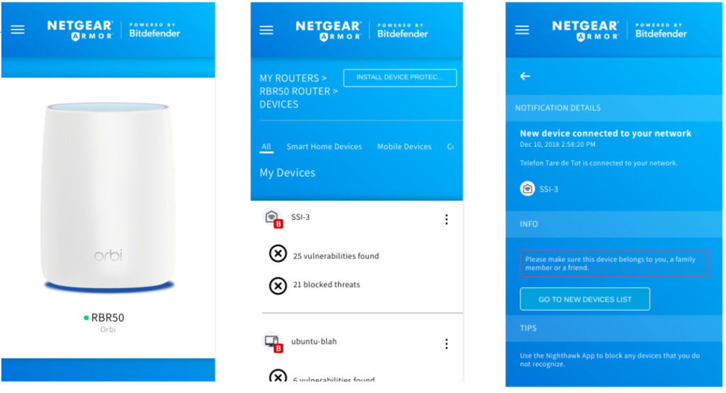 Users can use the Orbi App to manage the new Armor feature.