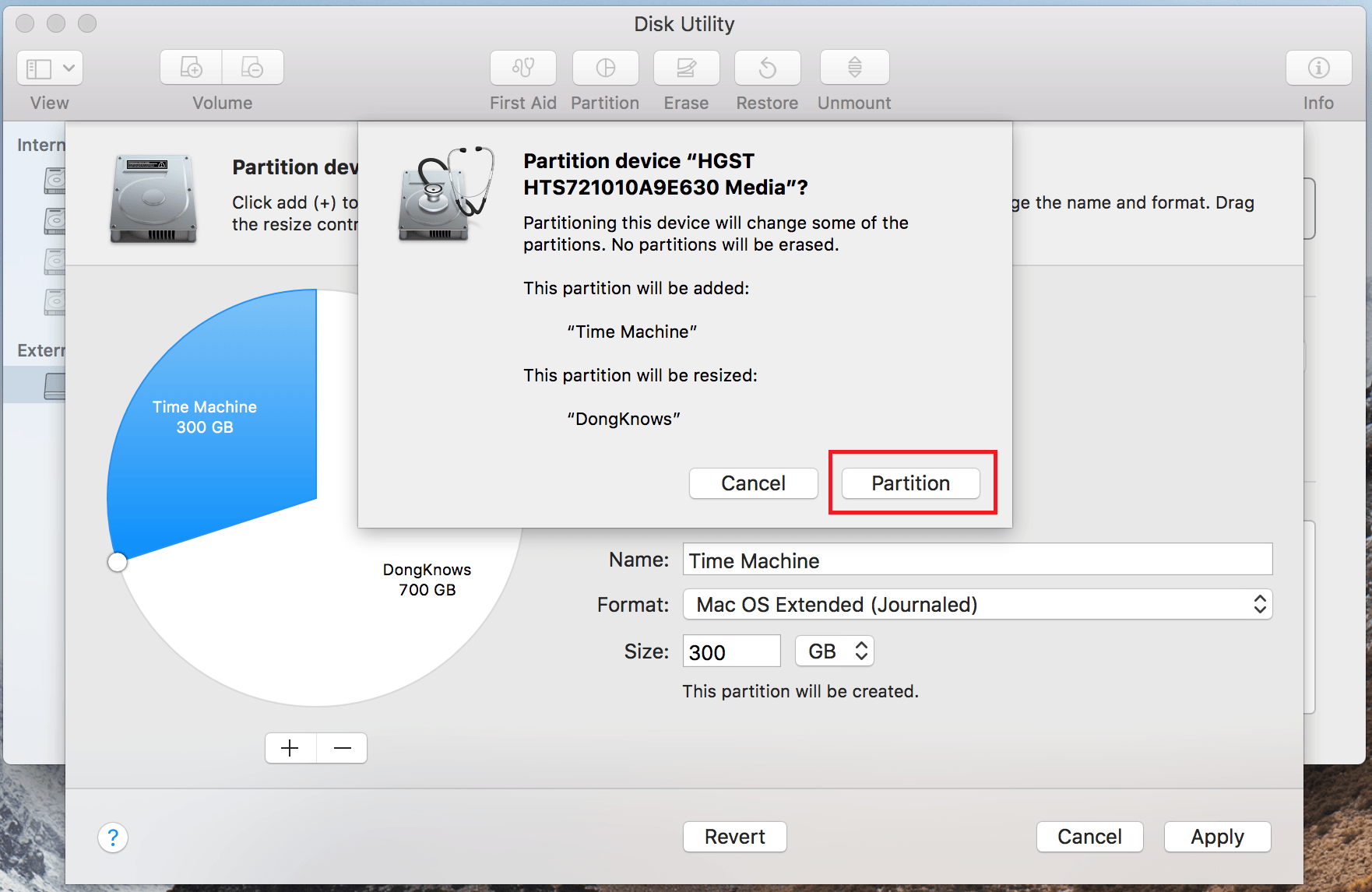 partition an external hard drive for multiple mac backups