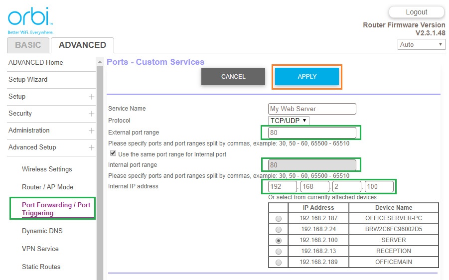 no ip duc port forwarding