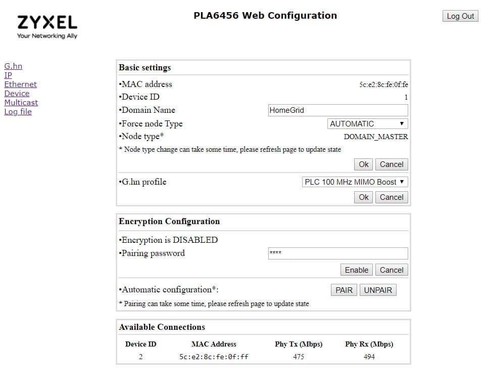 PLA6456 Web UI