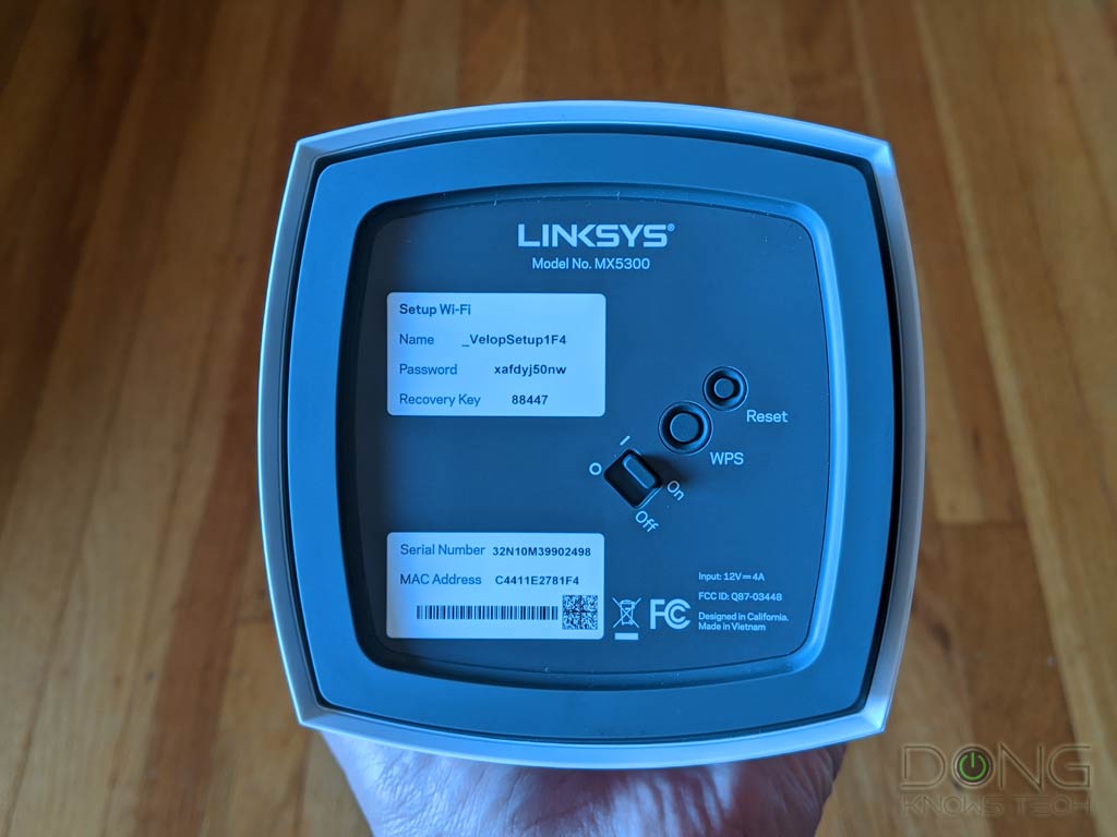 Linksys Velop MX5 Bottom