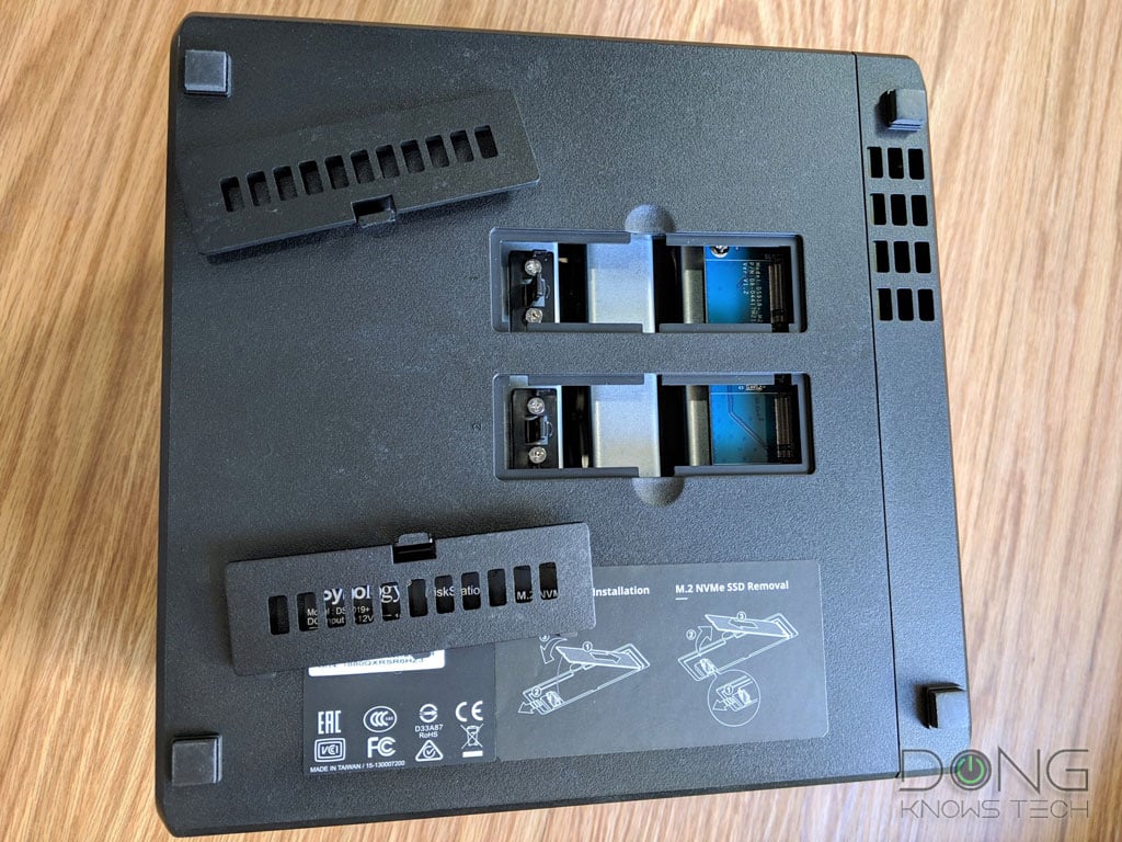 Synology DS1019 NVMe Slots