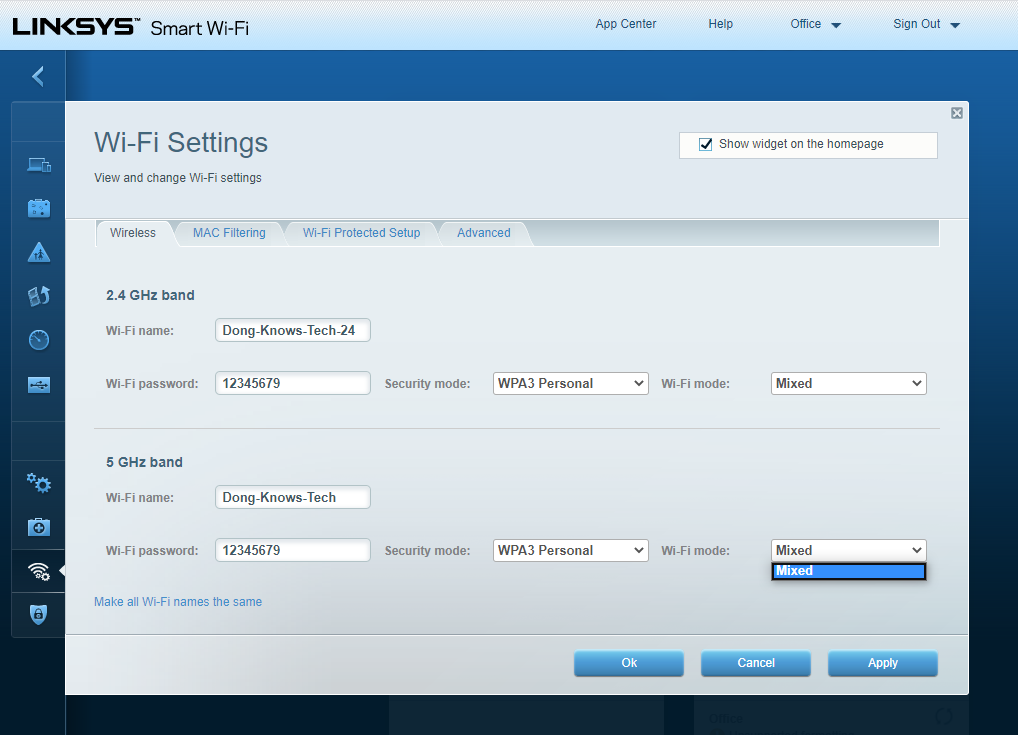 Linksys MR9600 Router Setting Page