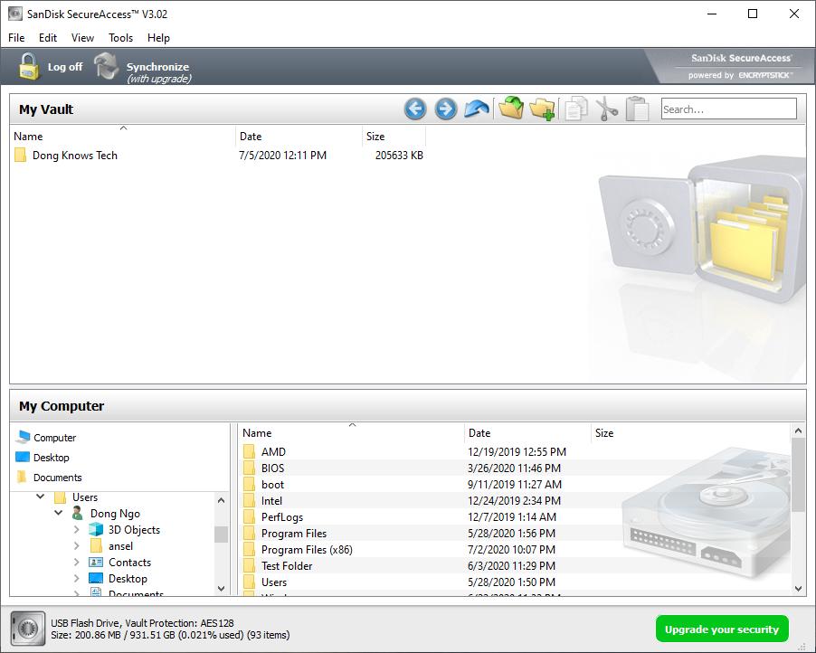 sandisk secure access vault download