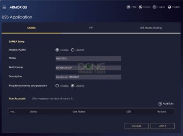Zyxel Armor G5 USB Appliation
