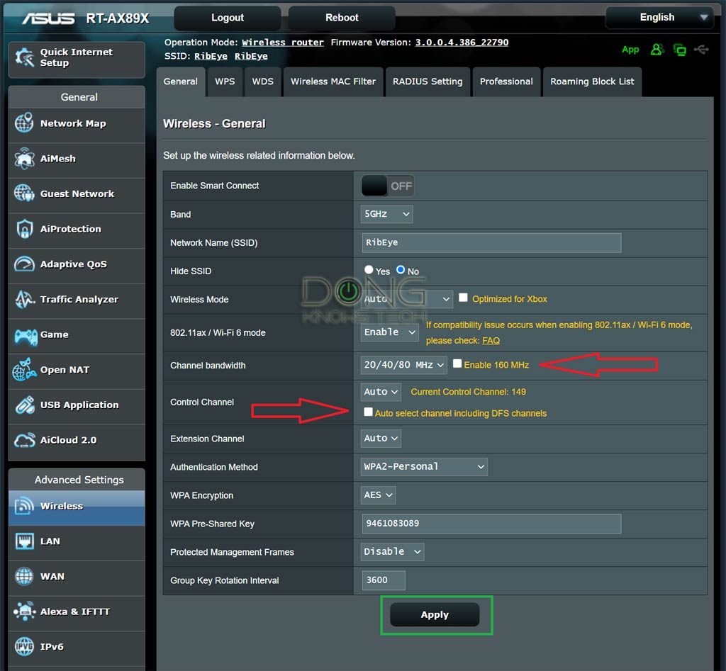 Disabling DFS Channels