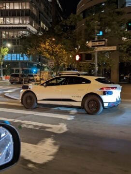 A self driving Waymo taxi