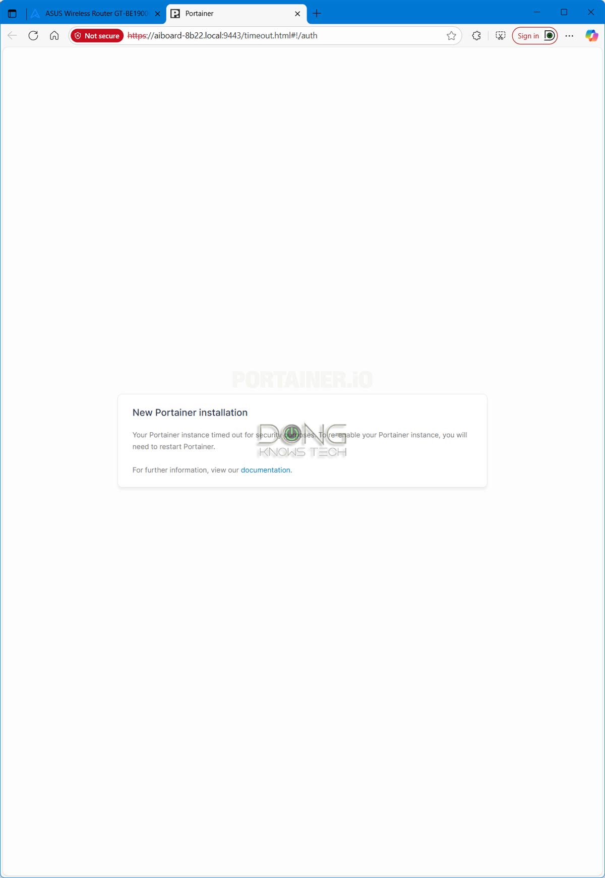 ROG Rapture GT-BE19000AI Review (vs. GT-BE98 Pro): ASUS's Best, Yet Imperfect, Wi-Fi 7 Router 17 ASUS GT-BE19000AI with Portainer not available