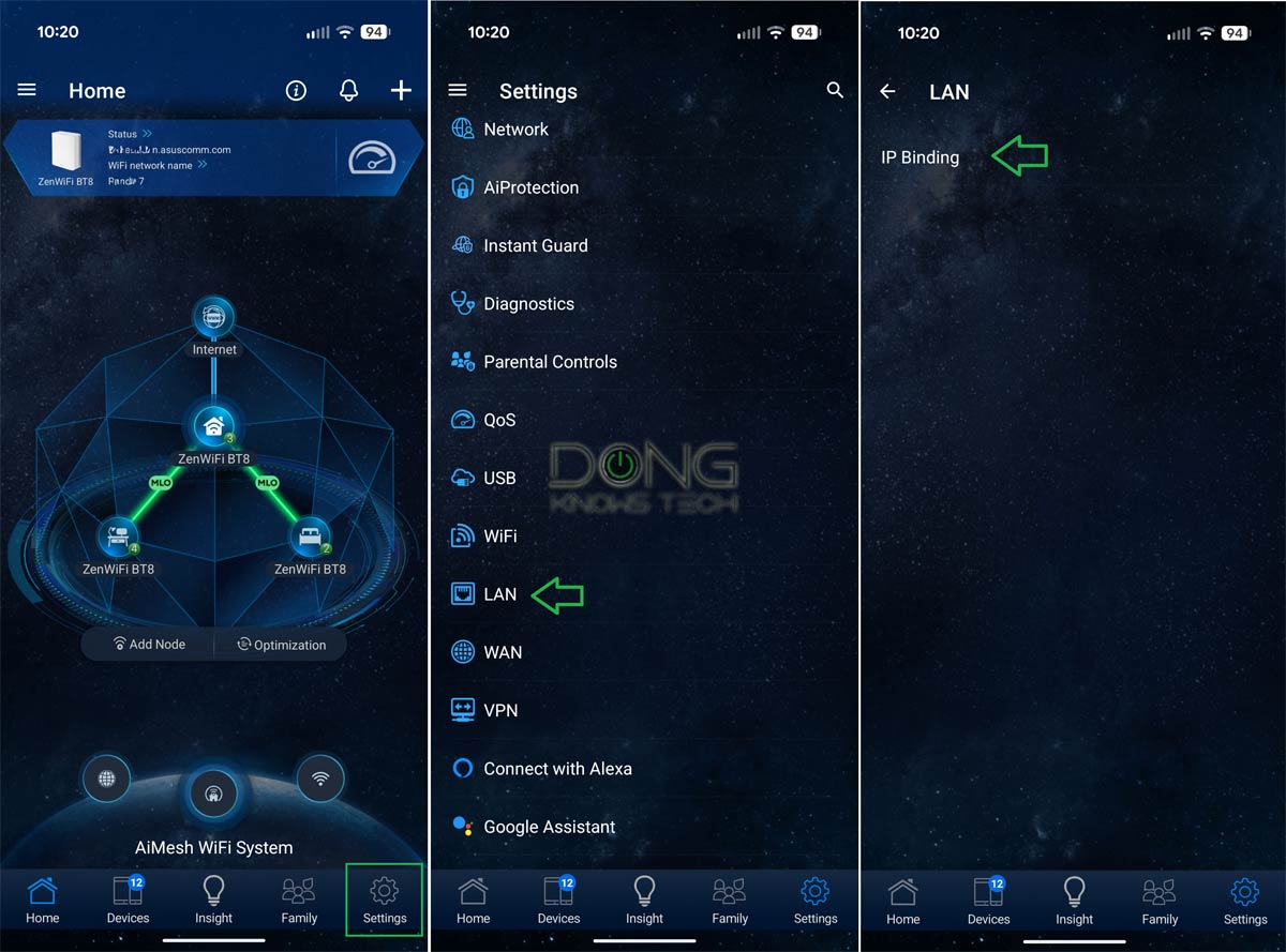 IP Reservation, Explained: Steps to Assign a Persistent IP Address to a Connected Device 4 ASUS IP reservation mobile app
