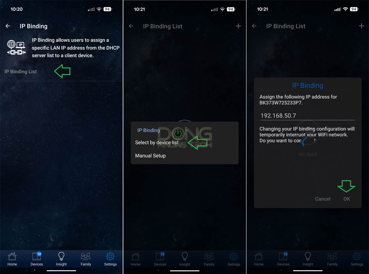 IP Reservation, Explained: Steps to Assign a Persistent IP Address to a Connected Device 5 ASUS IP reservation via mobile app