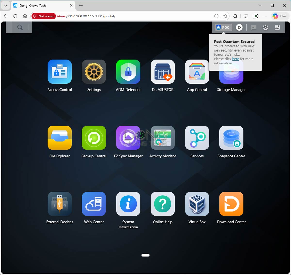 ASUSTOR AS6702T V2 web based user interface