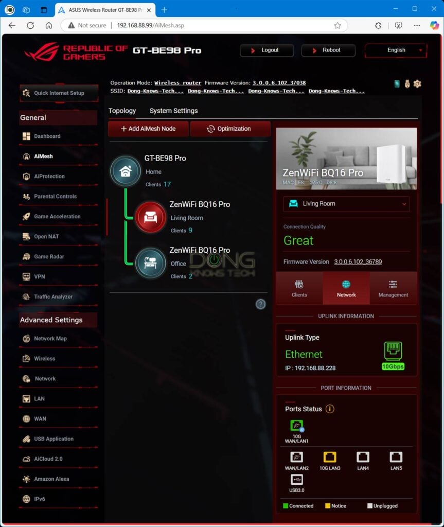 AiMesh Setup Guide: Getting Your Asus Wi-Fi System Up and Running Optimally 3 AiMesh using Wi-Fi 7 hardware via 10Gbps backhaul is the ultimate performance