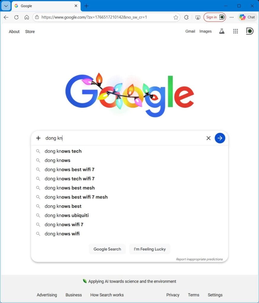 Artificial Intelligence Google search predicts what the next word is in the search term entered by the user