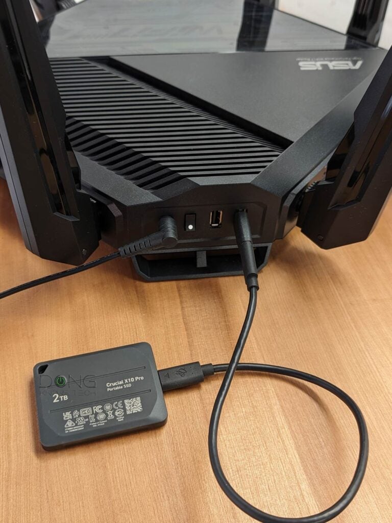 Asus RT-BE96U with USB Portable SSD for a NAS solution