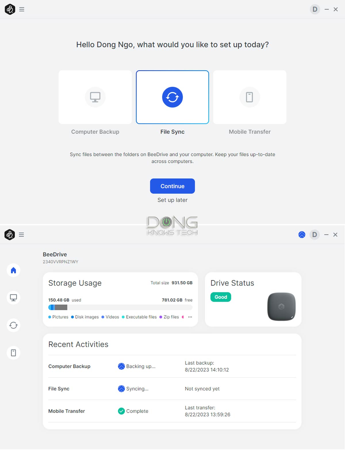 BeeDrive File Backup and Sync