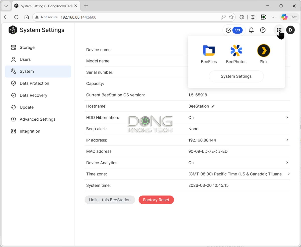 Synology BeeCamera Review: An Effective App-Operated Surveillance Upgrade for BeeStation Plus 15 BeeStation Plus System page