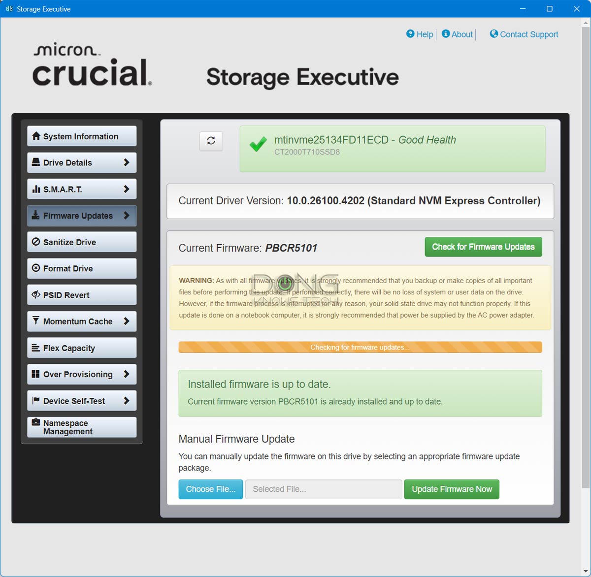 Crucial T710 Storage Executive firmware upate