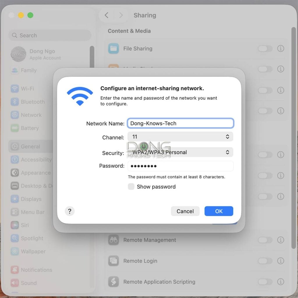 Customizing Wi-Fi Internet sharing on a Mac