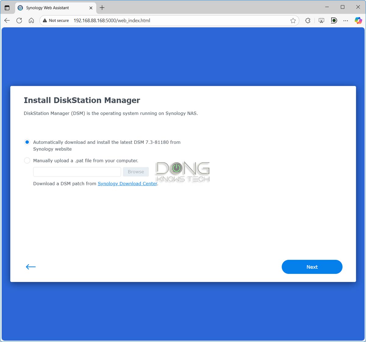 Synology Releases DSM 7.3 to Walk Back 2025 Storage Lock-In HCL Policy, Allowing All Servers to Use Third-Party Drives 5 DSM 7.3 installation from scratch during initial setup process