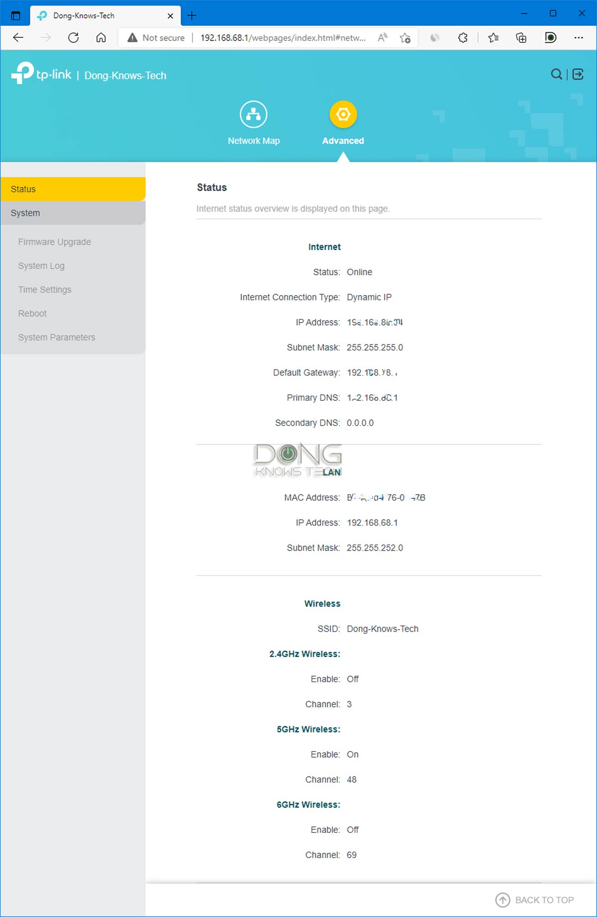 Deco XE75 AXE5400 Tri Band Mesh Wi-Fi 6E System Web Interface System