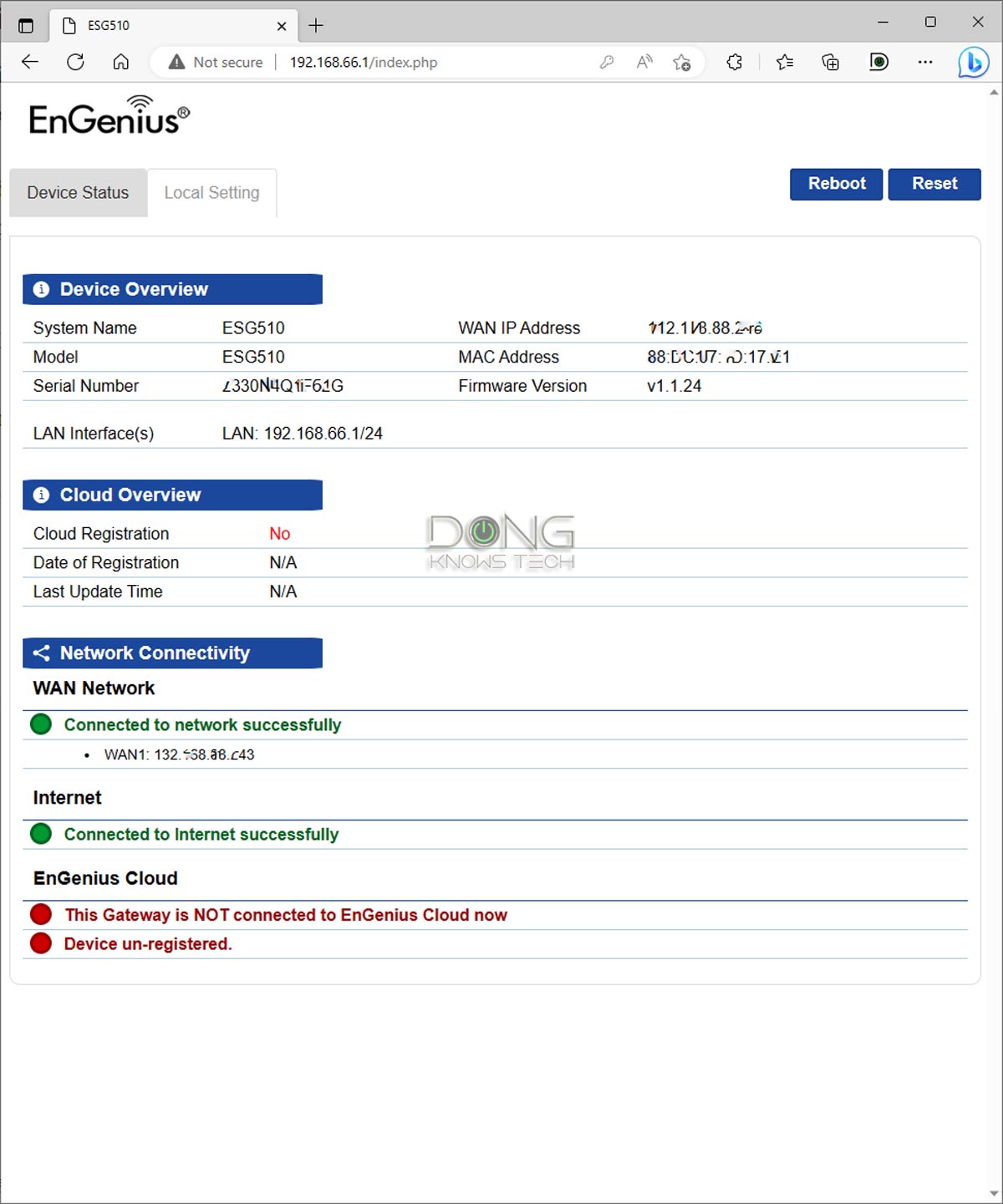 EnGenius ESG510 Web Interface