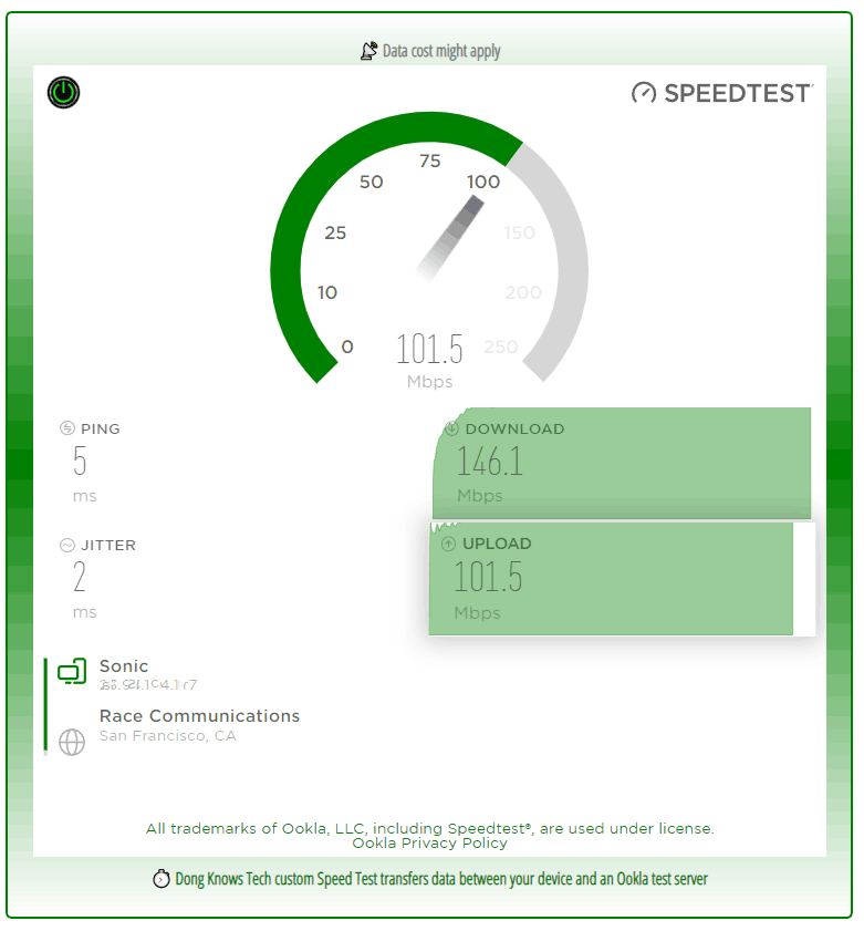 Google Nest Wifi Pro Internet Speed Test Result