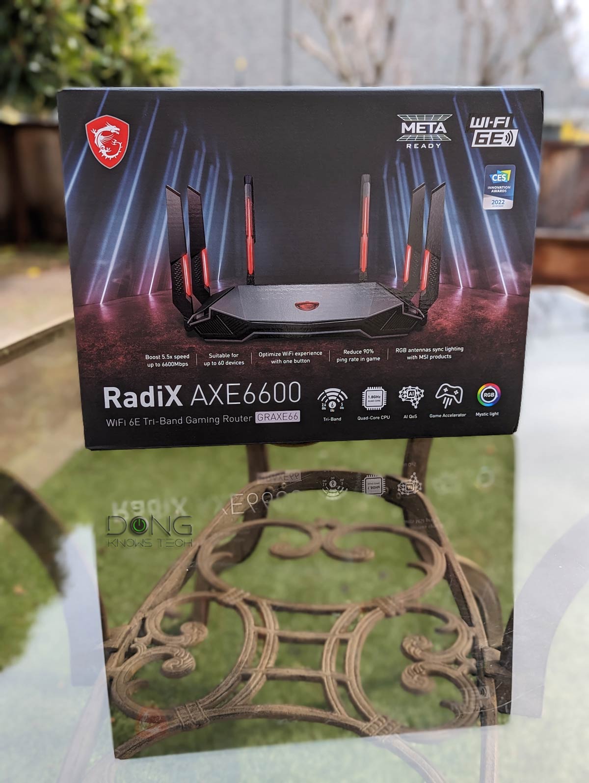 MSI RadiX AXE6600 Tri band Wi-Fi 6E Gaming Router Retail Box