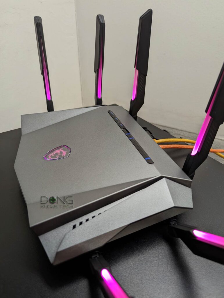 MSI RadiX AXE6600 Tri band Wi-Fi 6E Gaming Router has cool Mystic Lights