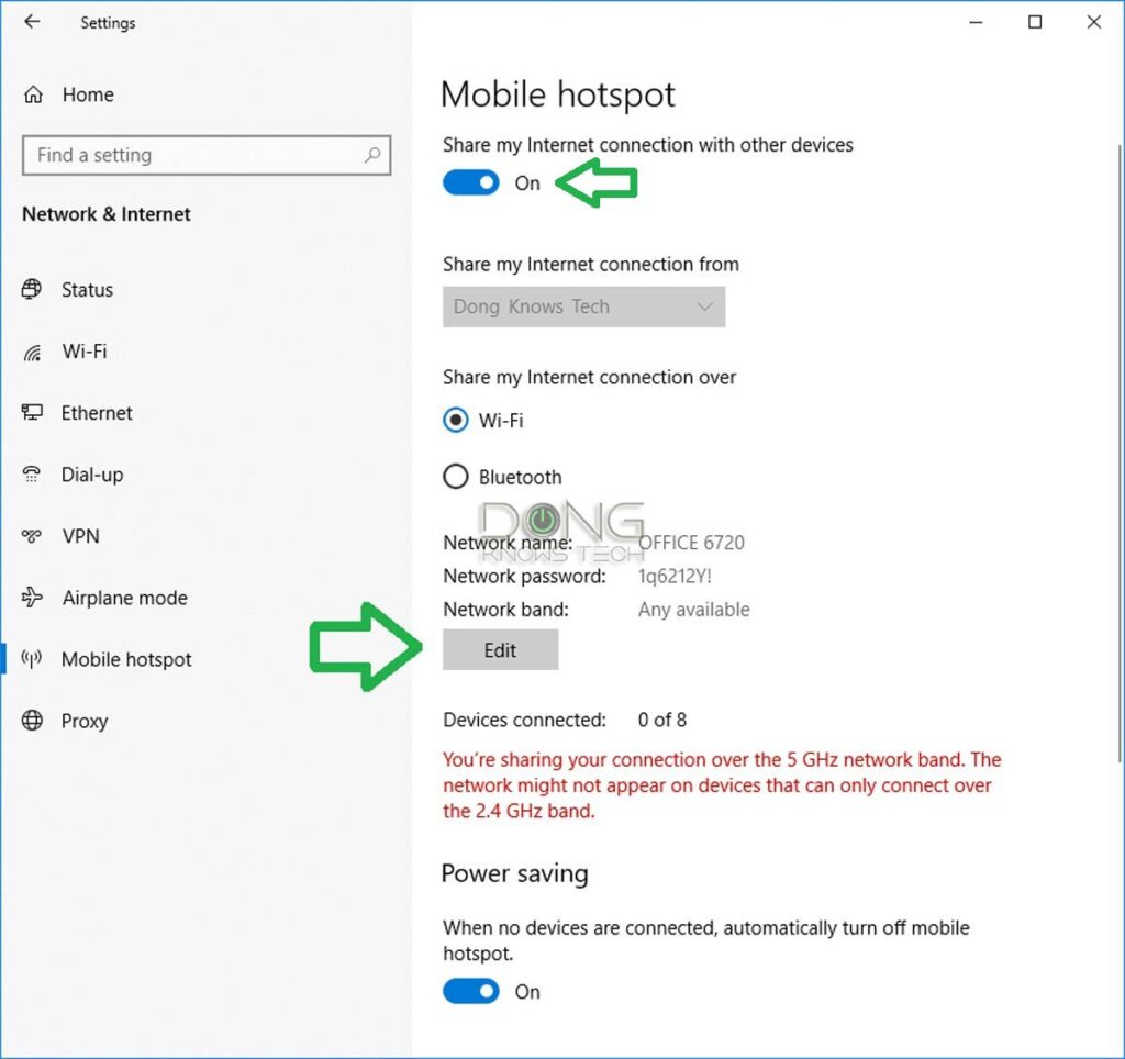 Mobile Hotspot Windows Turning on