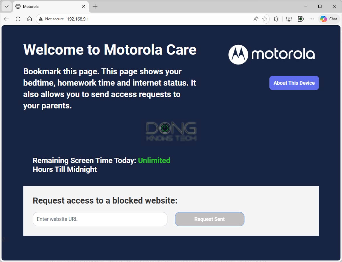 Motorola MQ15 default IP address