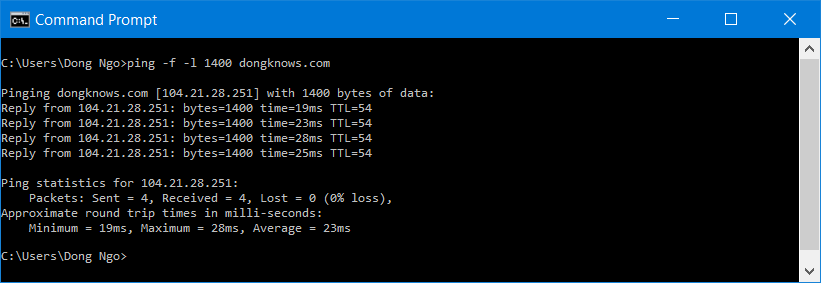MTU and Jumbo Frame, Explained: What They Are and How to Mess with Them 6 Ping command for MTU 1400