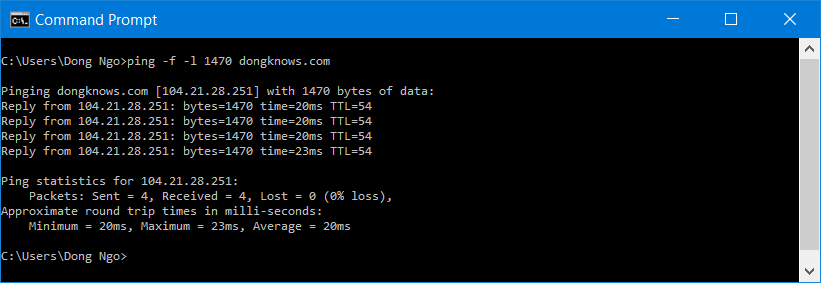 MTU and Jumbo Frame, Explained: What They Are and How to Mess with Them 7 Ping command for MTU 1470