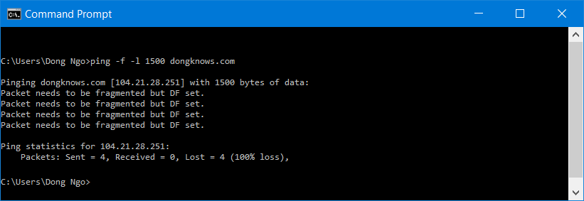 MTU and Jumbo Frame, Explained: What They Are and How to Mess with Them 5 Ping command for MTU 1500