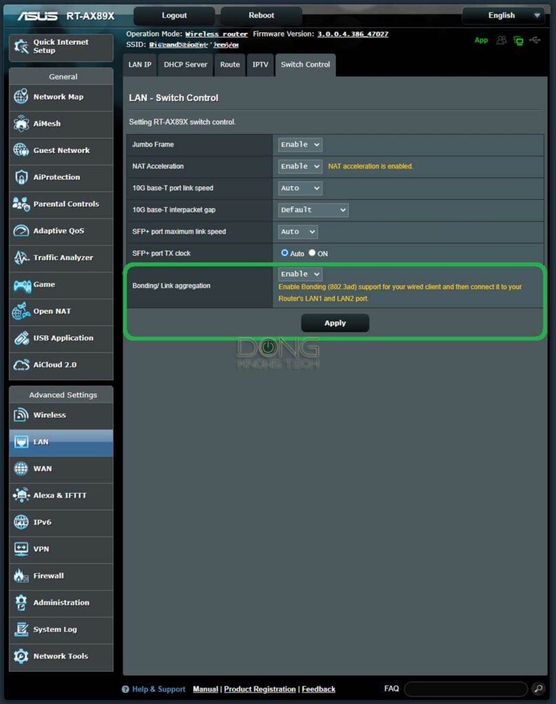 RT AX89X Link Aggregation