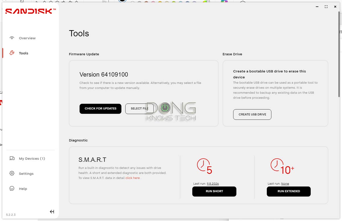SANDISK NAS 800 Dashboard Tools