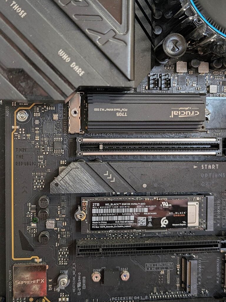 Sandisk WD Black SN8100 Review (vs. Crucial T705): A Top-Notch NVMe SSD 2 Sandisk WD Black SN8100 being tested against the Crucial T705