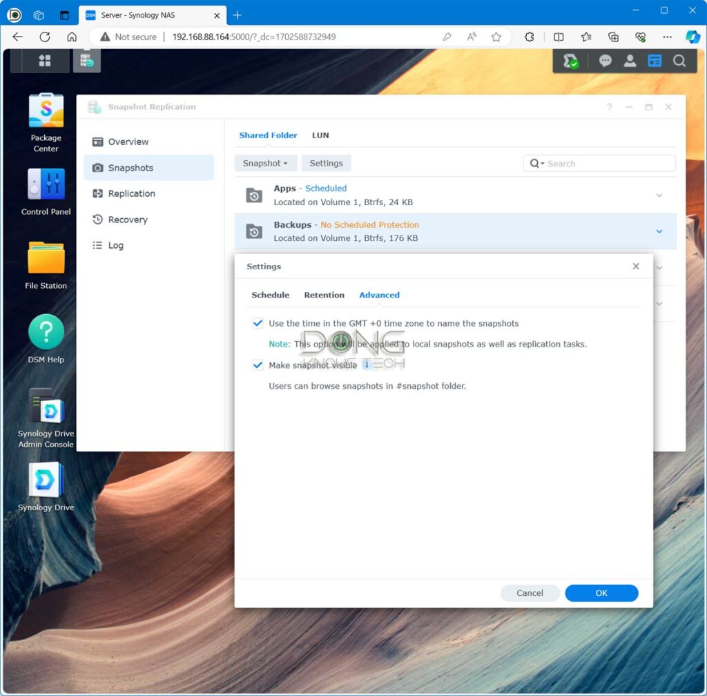 Synology Snapshot Advanced