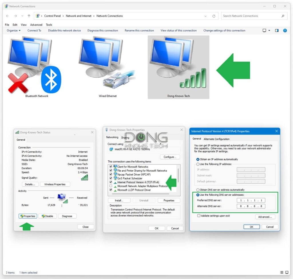 Steps to change DNS Server Settings on a Windows computer