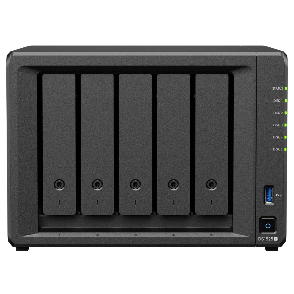 Synology DiskStation DS1525+ (vs. DS1522+): A Solid Multi-Gigabit NAS Server 2 Synology DS1525+ front