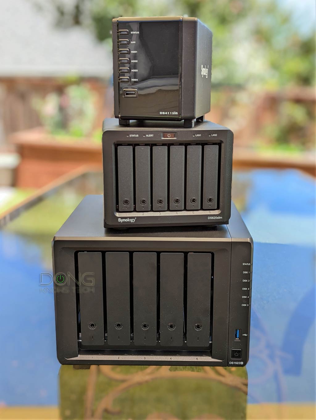 Which Synology NAS to buy: Synology NAS servers come in many models. Pictured here are the DS411slim, DS620slim, and DS1522+.