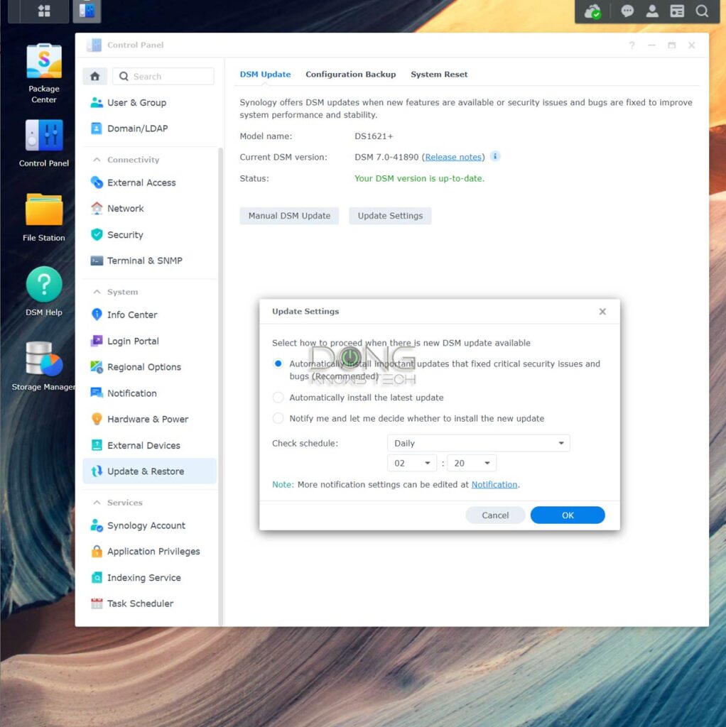 Synology Server Auto Update