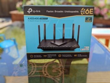 TP Link Archer AXE75 Wi Fi 6E Router Box