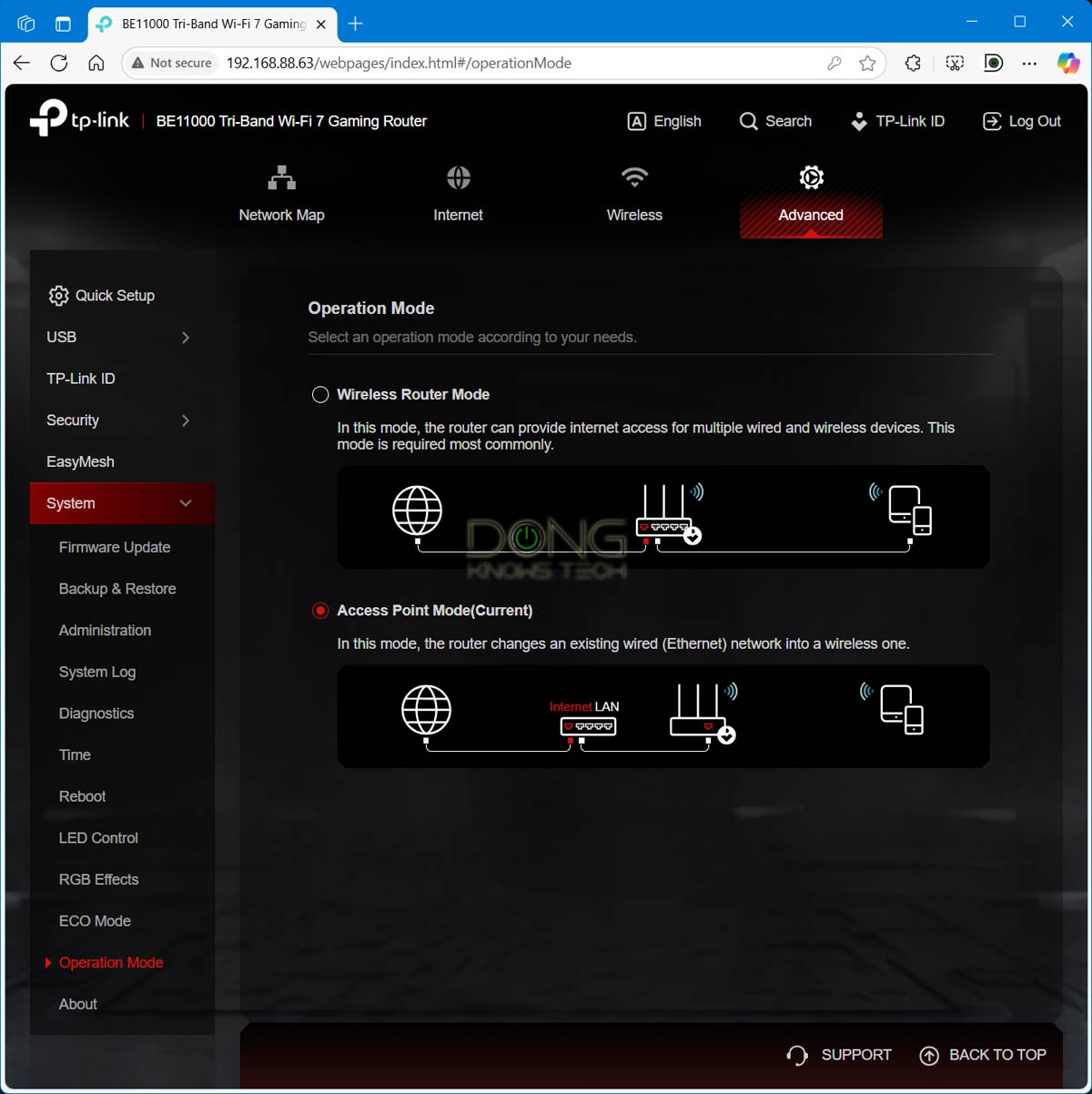 EasyMesh Explained (vs. OneMesh): Untangling TP-Link's Confusing DIY Wi-Fi Systems 13 TP-Link Archer GE650 EasyMesh AP Mode