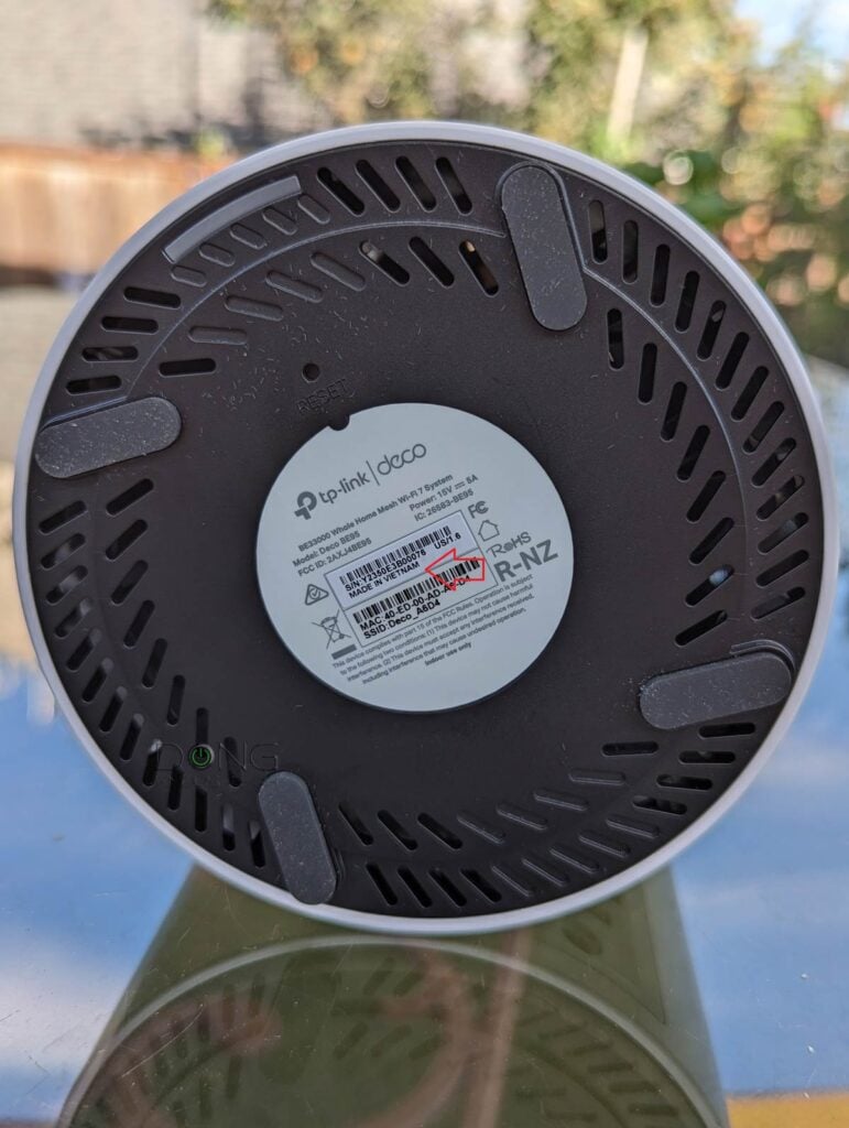 TP Link Made in Vietnam adhesive label Deco BE95