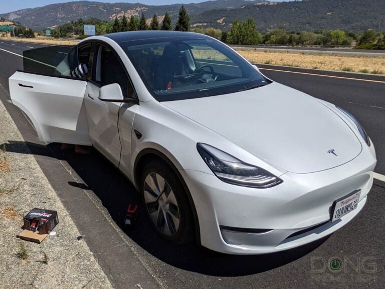 Tesla Modle Y getting stuck by free way shoulder