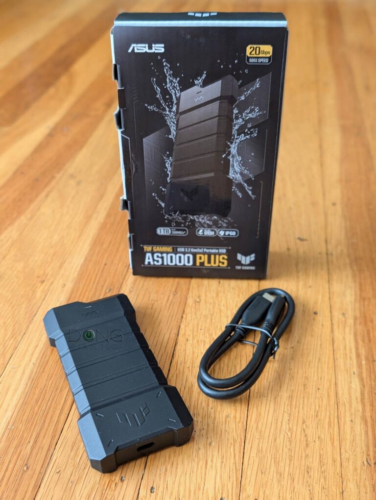 The ASUS AS1000 TUF Gaming Plus and its retail box