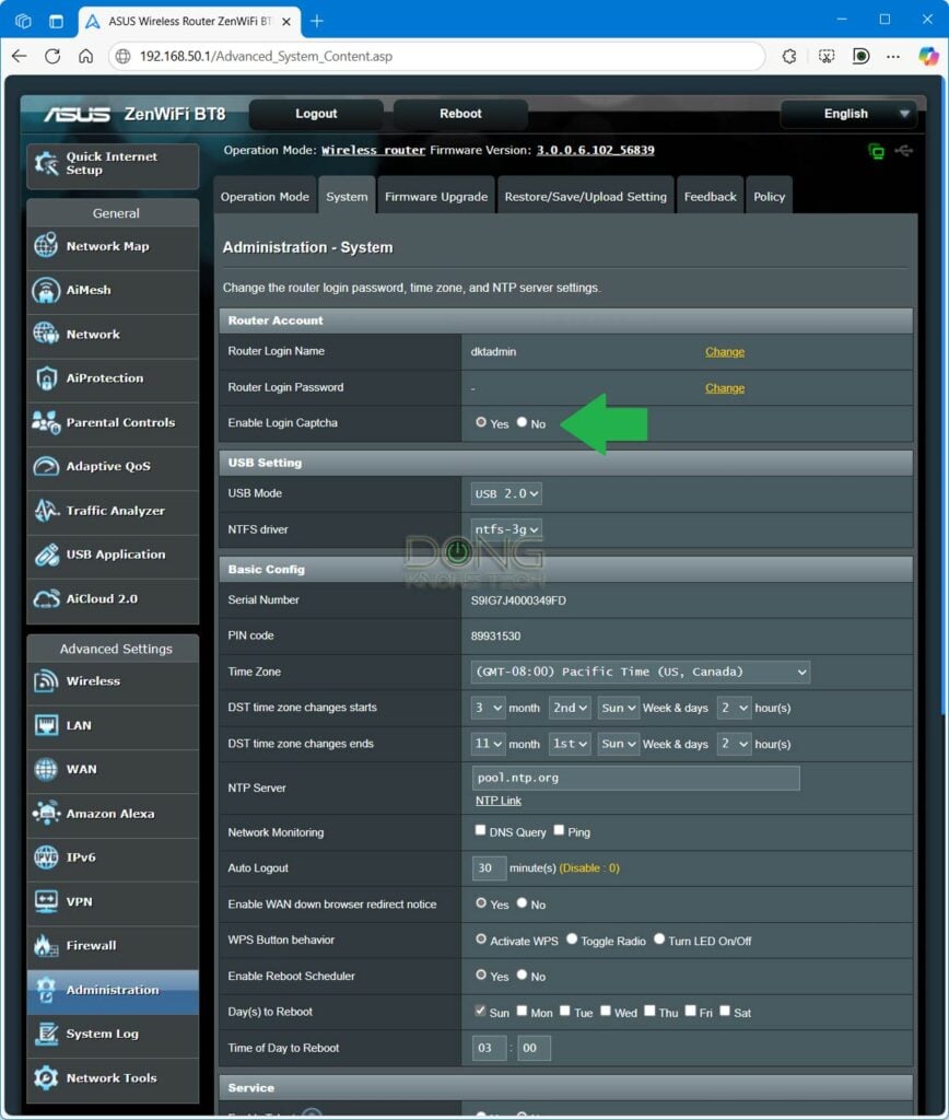 Keeping Your Network Safe: Simple Check List to Ensure Wi-Fi Router Security 3 The Capcha feature of Asus routers